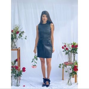 🆕 Coach black leather Mini Work Skirt NWT